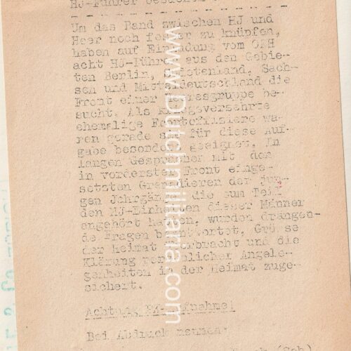 (Pressphoto) HJ-Führer besuchen die Front (1944) (16,5x13cm) - rare original photo