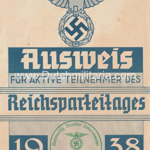 Reichsparteitag 1938 Ausweis - 3/1. SS.Totenkopf Standarte Oberbayern - rare
