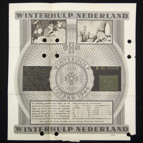 Winterhulp Nederland (WHN) Loterij 19441945 ticket