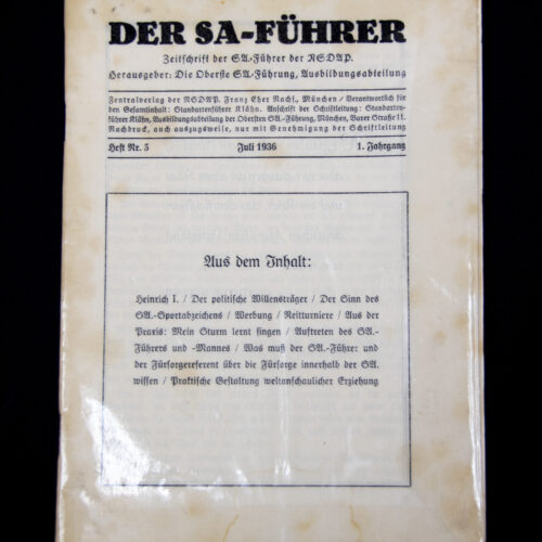 (Brochure) Der SA-Führer 1. Jahrgang Heft Nr. 5 Juli (1936)