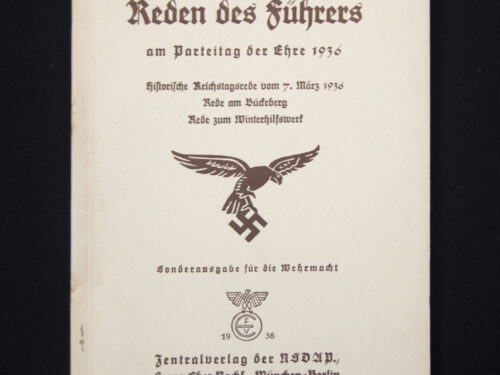 (Brochure) Die Reden des Führers am Reichsparteitag der Ehre (1936)