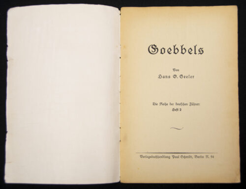 (Brochure) Die Reihe der Deutschen Führer Heft 2 Goebbels