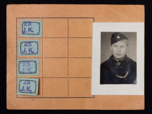 (Hitlerjugend (HJ) early Deutsches Jungvolk Fahnlein 4 Provisorischer Ausweis - rare