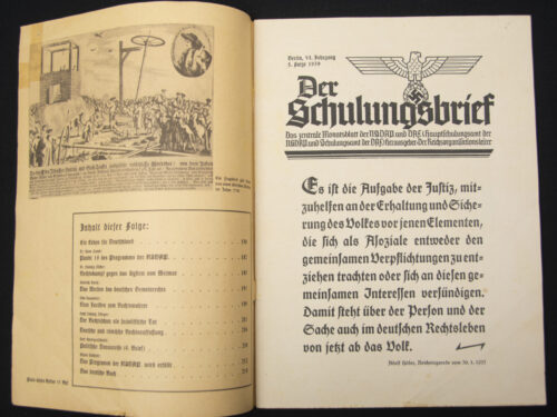 (Magazine) Der Schulungsbrief - Recht aus Rasse-Ehre-Treue VI Jahrgang Folge 5.(1939)