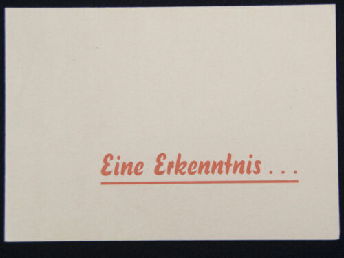 (Pamphlet) Eine Erkenntnis... Die Richtige Luftschutz Verdunklung