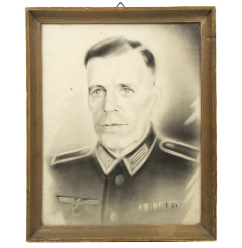 (Photo) Large framed Wehrmacht (Heer) portrait (34x28cm)