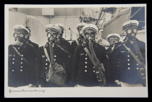 (Postcard) Gasmaskenmusterung