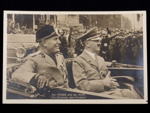 (Postcard) Hitler - Mussolini - Der Führer und der DUCE Die Garanten des Friedens