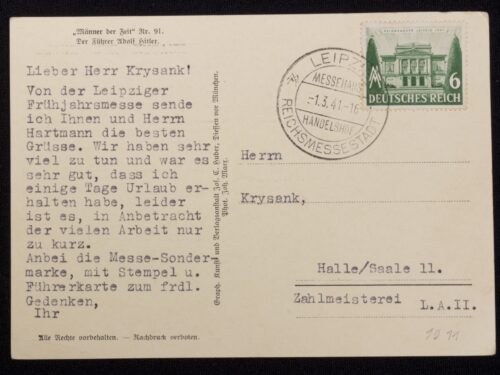 (Postcard) Männer der Zeit Nr.91 - Der Führer Adolf Hitler