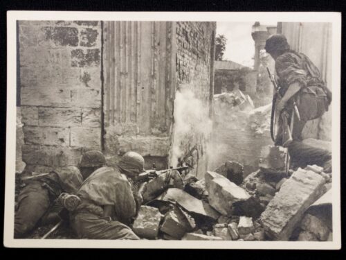 (Postcard) - Unsere Waffen-SS Kampf um eine Ortschaft im Osten