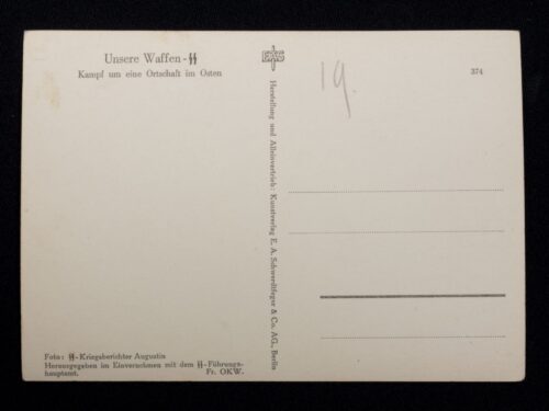 (Postcard) - Unsere Waffen-SS Kampf um eine Ortschaft im Osten