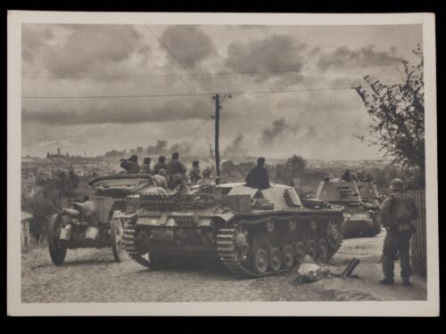 (Postcard) - Unsere Waffen-SS Sturmgeschütze besetzen eine Stadt