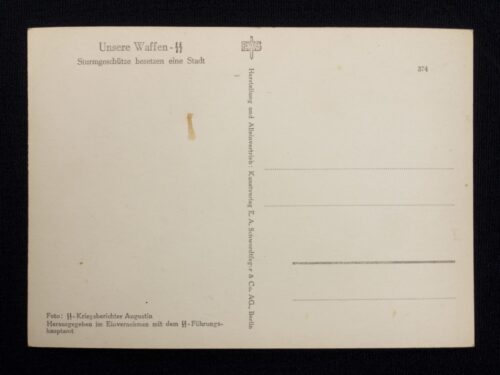 (Postcard) - Unsere Waffen-SS Sturmgeschütze besetzen eine Stadt