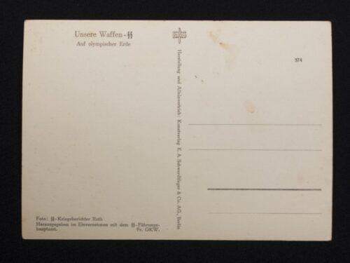 (Postcard) Waffen-SS Auf olympischer Erde