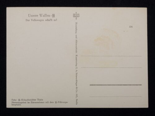 (Postcard) Waffen-SS Der Volkswagen schafft es!