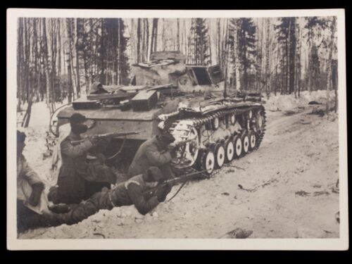 (Postcard) Waffen-SS Spähtrupp im Karelischen Wald