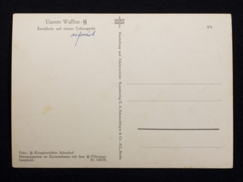 (Postcard) Waffen-SS kavalerie auf einem Uebungsritt