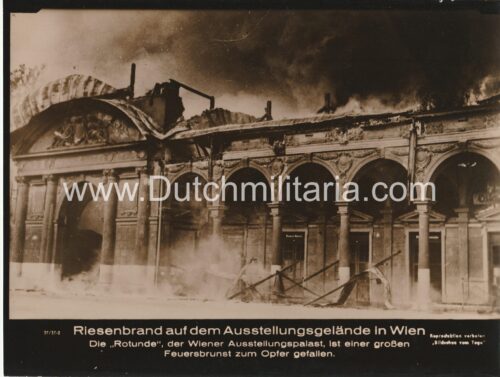 (Pressphoto) Riesenbrand auf dem Ausstellungsgelände in Wien (24x18cm)