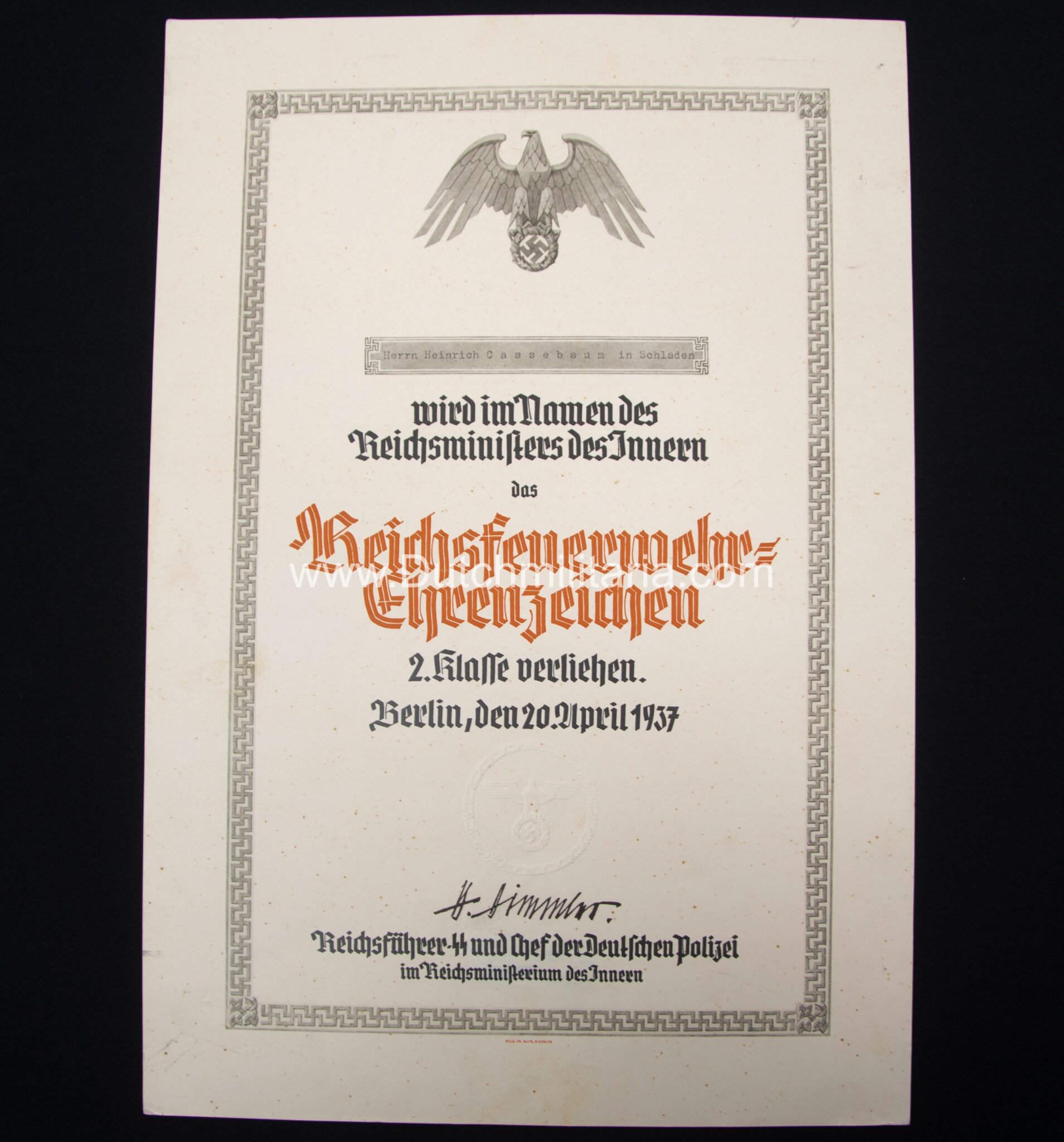 Reichsfeuerwehr-Ehrenzeichen 2. Klasse