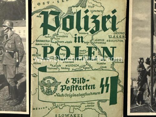 SS-Polizei in Polen - 6 Bildpostkarten + cover (complete series) - rare