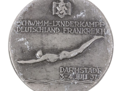 Schwimm-Länderkampf Deutschland Frankreich Darmstadt 3.-4. Juli 1937 abzeichen