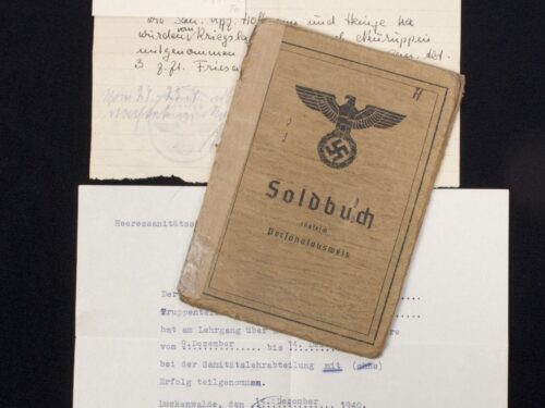 Soldbuch Sanitäts Unteroffizier 5San. Ers. Abt.3-183-A Güben