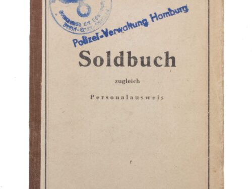Soldbuch Schutzpolizei Verwaltung Hamburg (denazified SS 1945)