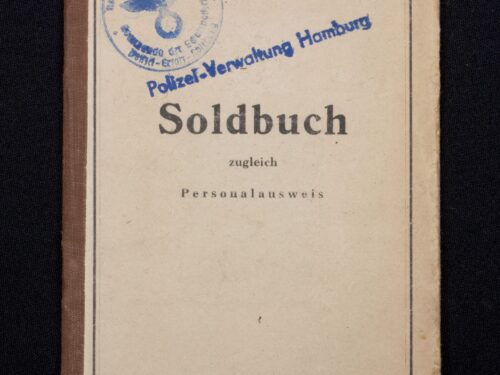 Soldbuch Schutzpolizei Verwaltung Hamburg (denazified SS 1945)
