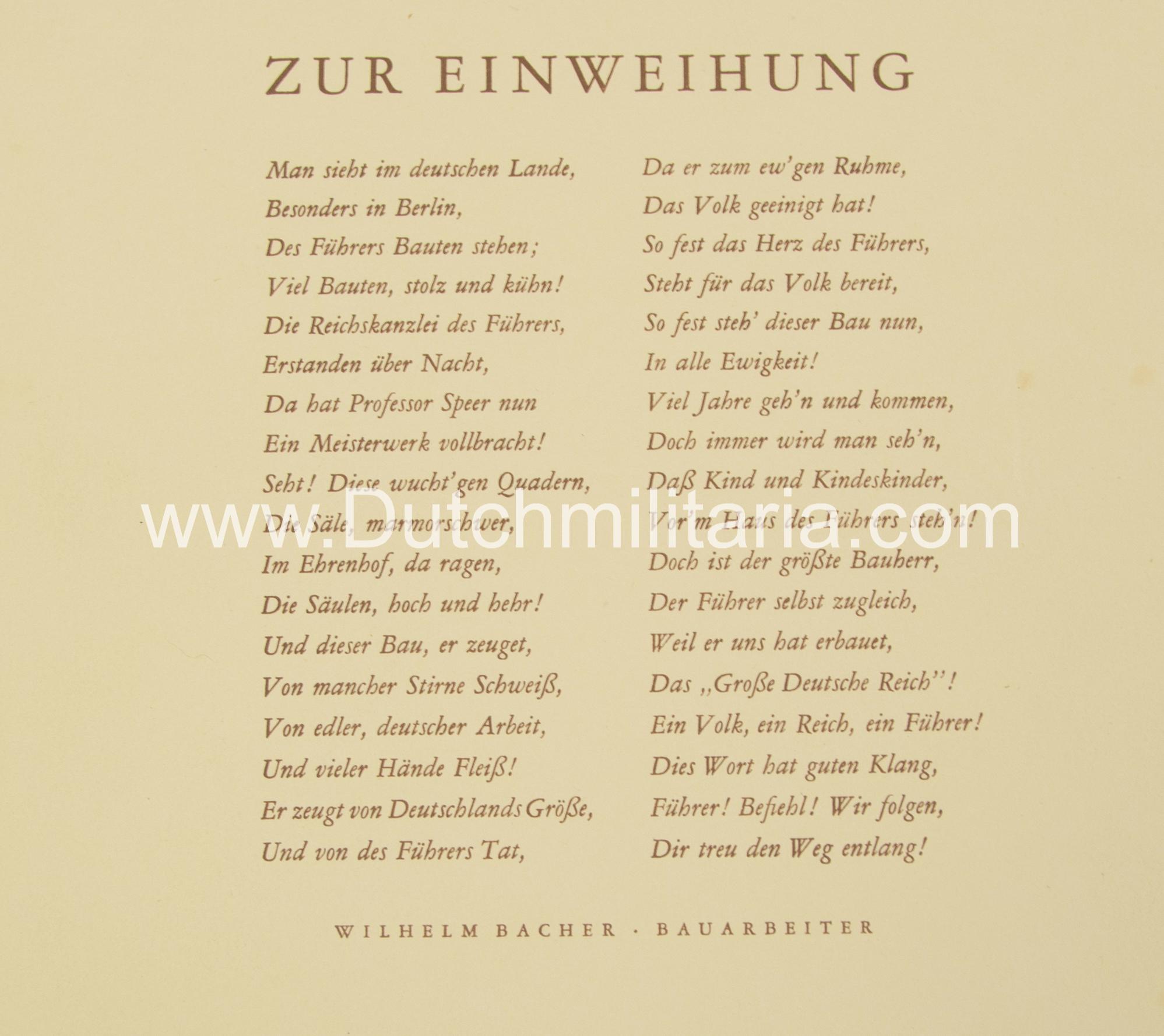 (Art map) Einweihung des Neubaues der Reichskanzlei Berlin Januar 1939 - Image 12