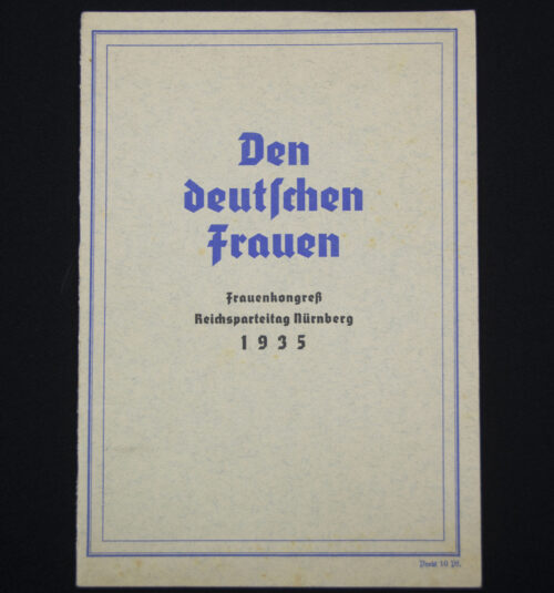 (Brochure) Den deutschen Frauen - Frauenkongress Reichsparteitag Nürnberg 1935