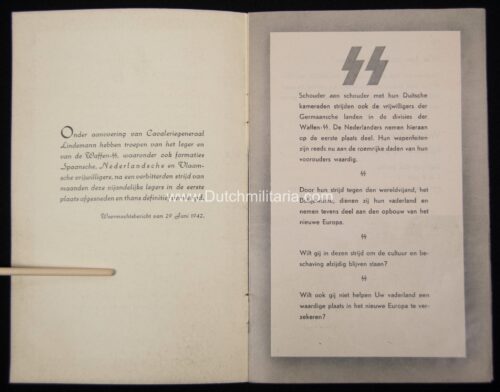 (Brochure) Dutch Waffen-SS Germaansche SS - Volg de roepstem van eer en geweten! (1942)