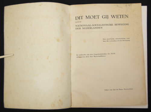 (Brochure NSB) Dit moet gij weten over de Nationaal-Socialistische Beweging der Nederlanden