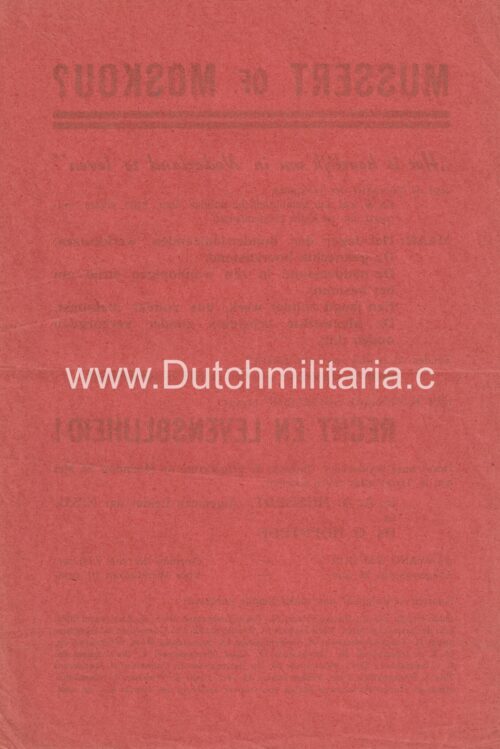 (Flyer) NSB Mussert of Moskou (1937)