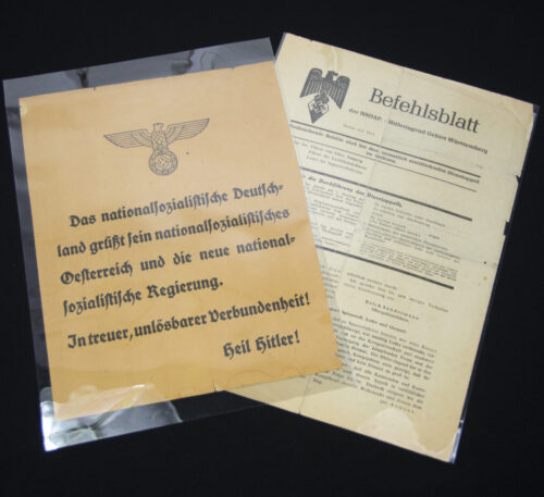 Hitlerjugend (HJ) flyer + Befehlsblatt Gebiet Württemberg