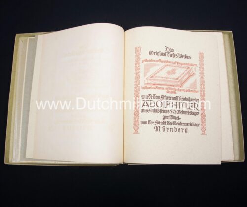 (Luxuary Art book) Honor Gift Adolf Hitler 50 Year Birthday Stadt der Reichsparteitage Nürnberg - VERY RARE
