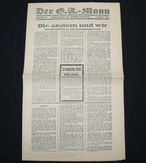 (Newspaper) Der S.A.-Mann - Nummer 30. Wochen-Beilage zum Völkischen Beobachter 7. August 1930