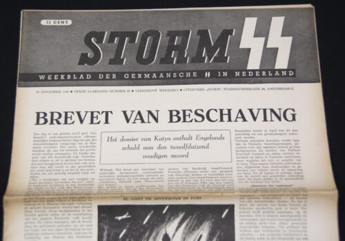 (Newspaper) Storm SS – Derde Jrg. Nr. 33 – 19 November 1943
