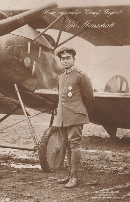 (Postcard) Sanke #448 - Unser erfolgreicher Kampfflieger Oberleutnant Manschott