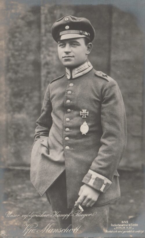 (Postcard) Sanke #449 - Unser erfolgreicher Kampfflieger Oberleutnant Manschott
