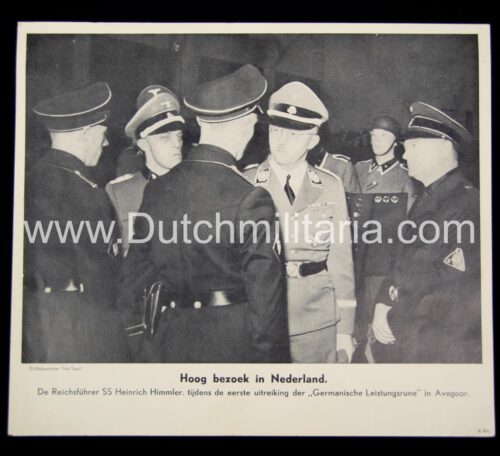 (SS-Bilderberichter) Reichsführer SS Heinrich Himmler. Germanische Leistungsrune in Avegoor (1944) - rare