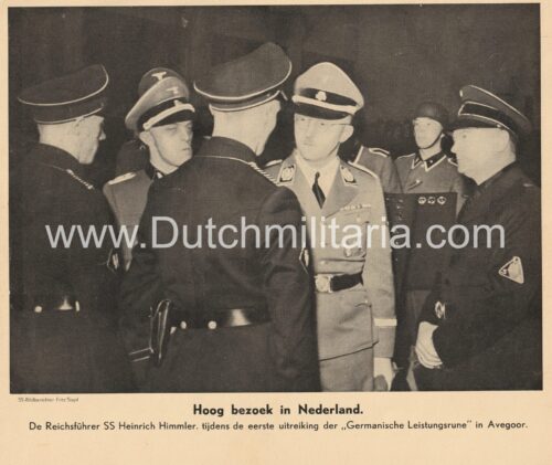 (SS-Bilderberichter) Reichsführer SS Heinrich Himmler. Germanische Leistungsrune in Avegoor (1944) - rare