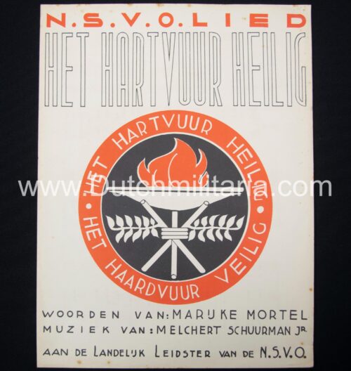 (Song book) NSB - Melchert Schuurman - N.S.V.O.LIED Het Hartvuur Heilig