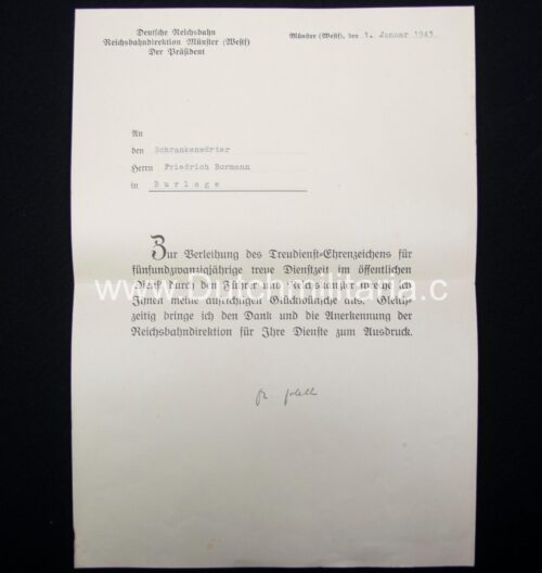 Treue Dienst 25 Jahre Treudienst Ehrenzeichens document grouping