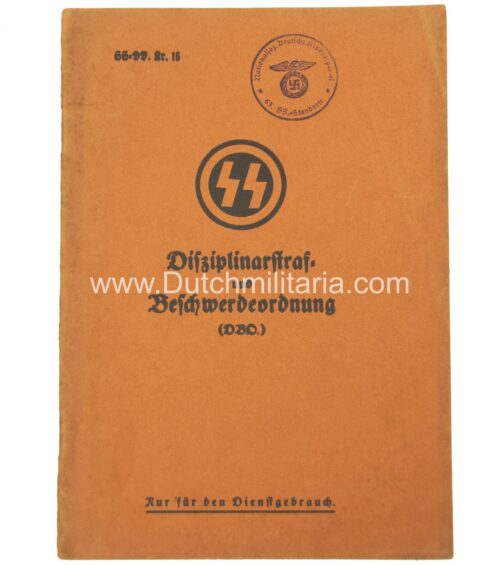 (Brochure) SS-Dv.Nr.15 - SS-Disziplinarstraf- und Beschwerdeordnung (SS-DBO.) - RARE!