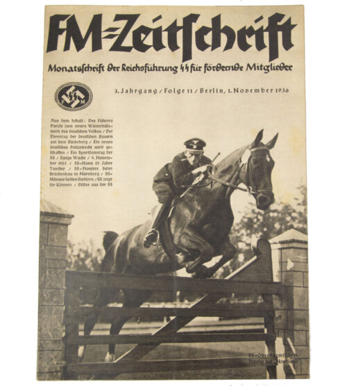 (Magazine) SS-FM Zeitschrift – Reichsführung SS für fördernde Mitglieder – 3. JahrgangFolge 11 (1936)