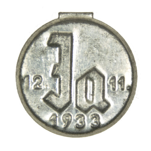 German pro-Hitler “JA” propaganda 1933 Elections badge in silver color