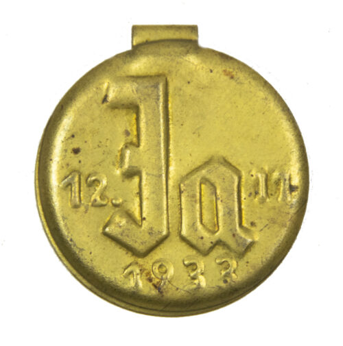 German pro-Hitler “JA” propaganda 1933 Elections badge