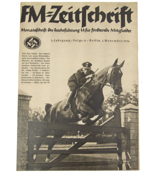 (Magazine) SS-FM Zeitschrift – Reichsführung SS für fördernde Mitglieder – 3. JahrgangFolge 11 (1936)