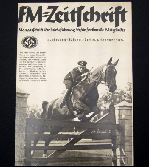 (Magazine) SS-FM Zeitschrift – Reichsführung SS für fördernde Mitglieder – 3. JahrgangFolge 11 (1936)