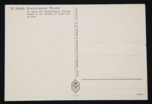 (Postcard) Willrich - Generalmajor Meindl als Führer von Fallschirmtruppen besonders verdient in den Kämpfen bei Narvik und um Kreta